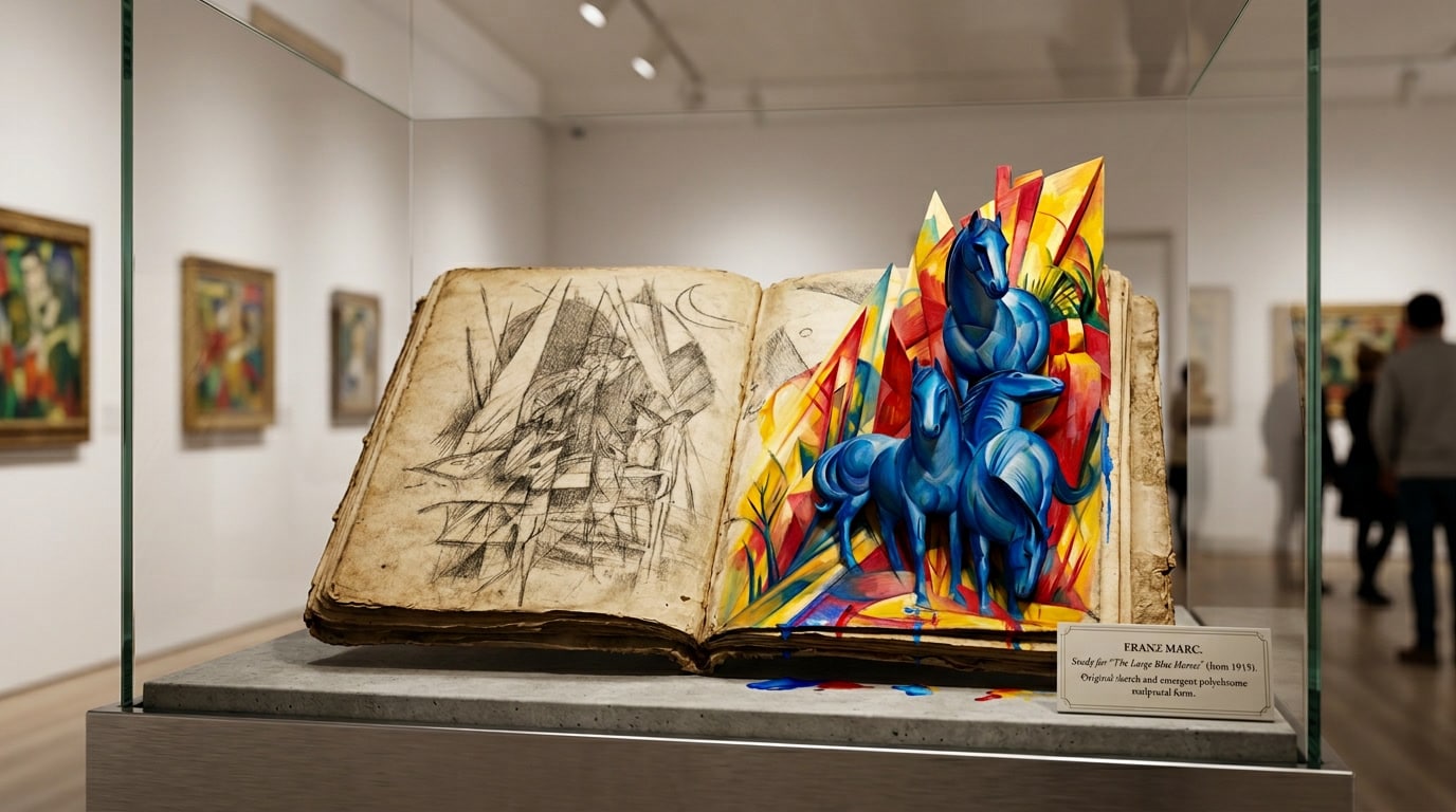 Franz Marc Sketchbook from the Field 1915 – AI-colorized digital edition by The 37th Sketch