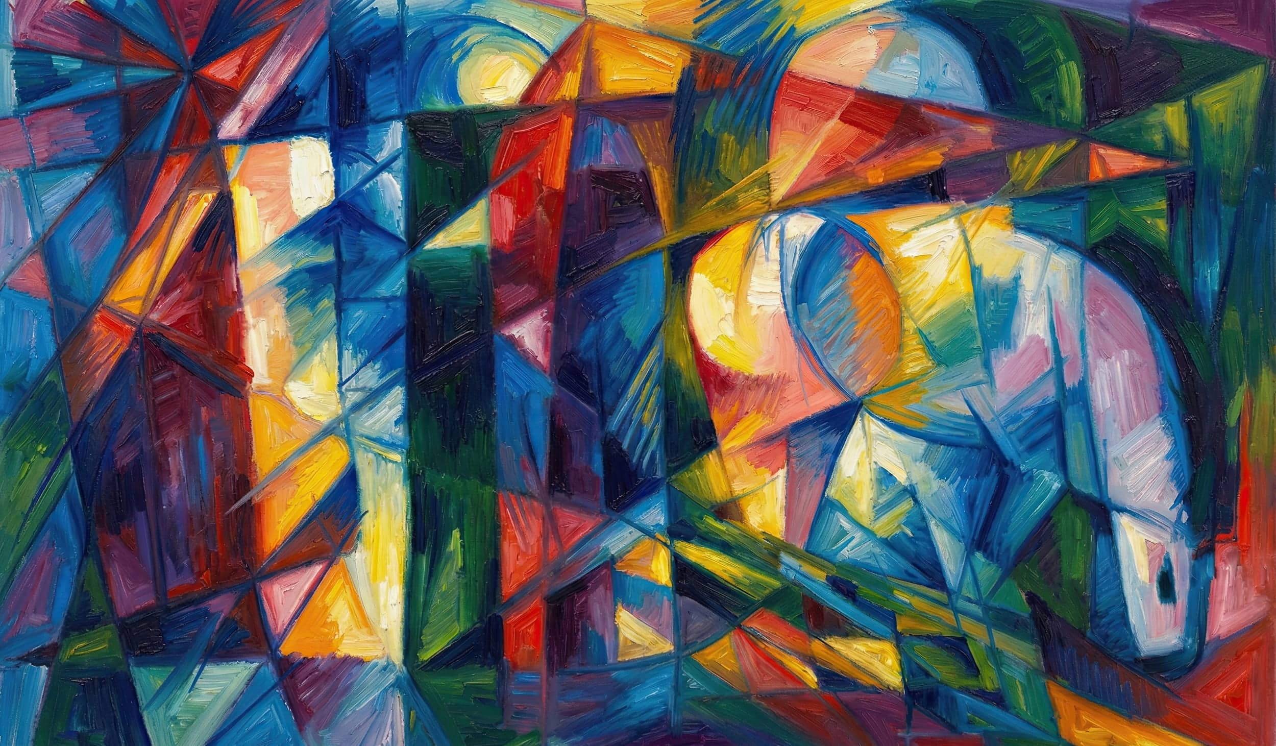 Franz Marc Sketch #14 The Peaceful Horse – AI-colorized digital edition by The 37th Sketch, based on 1915 field sketch