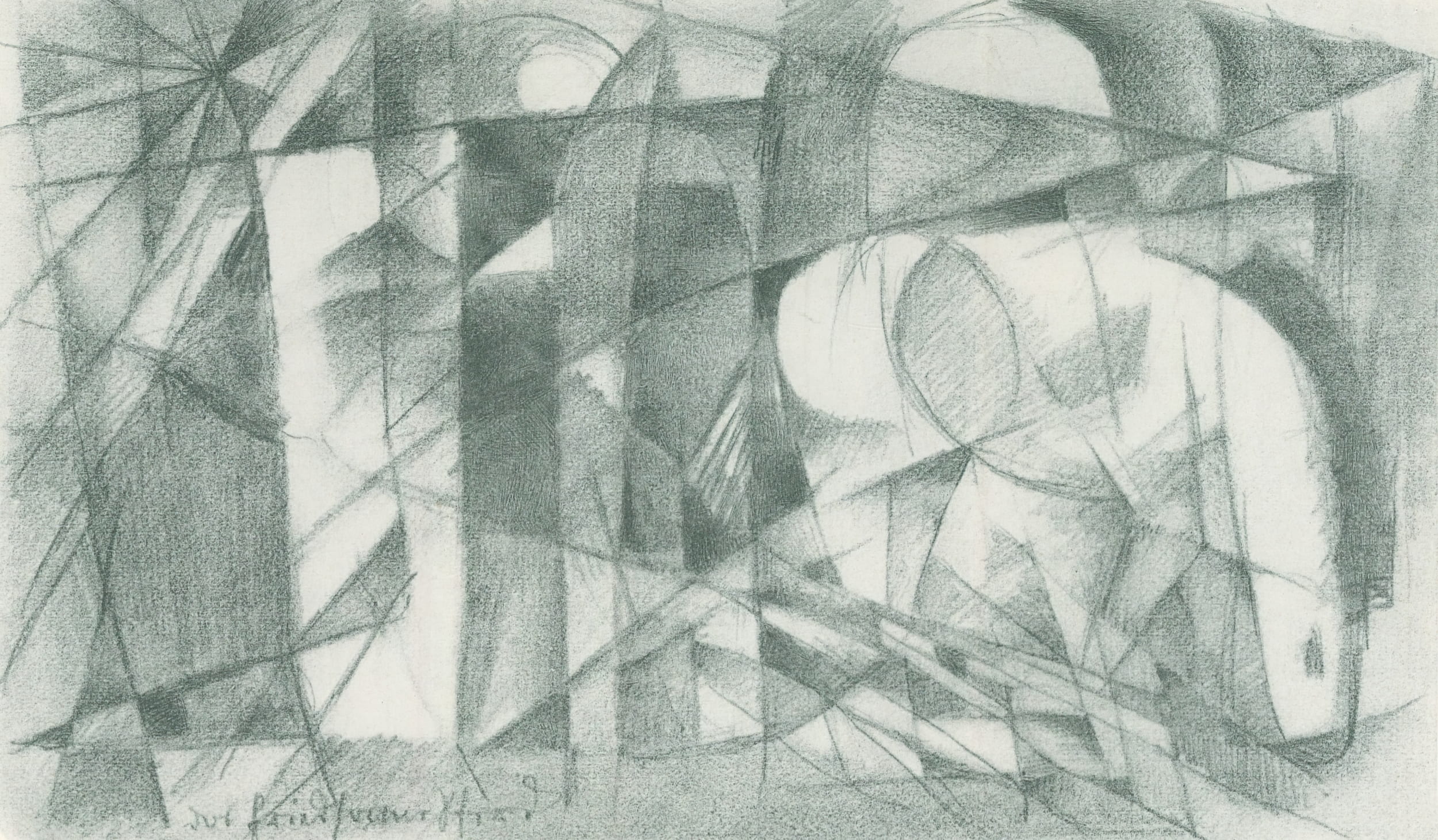 Franz Marc Sketch #14 The Peaceful Horse – original 1915 pencil sketch from Skizzenbuch aus dem Felde
